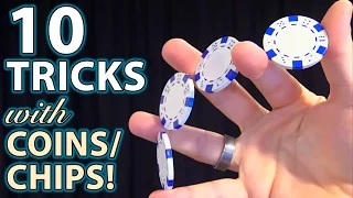 10 Best COIN & Poker Chip TRICKS! (How to Tutorials)