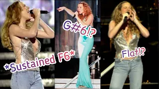 Mariah Carey - Emotions (all live Whistle attempts from The Rainbow Tour)