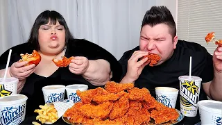 Massive Fried Chicken Feast with Hungry Fat Chick • MUKBANG