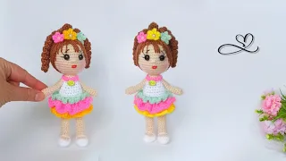 🌸🌻This is so cute! Bestseller 💞 How to crochet a doll with flowers. Part 1