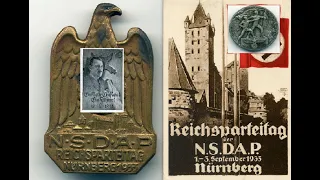 German NSDAP Reichsparteitag Party Rally Day Badges and other items of 1933-39 from Germany