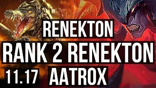 RENEKTON vs AATROX (TOP) | Rank 2 Renekton, Rank 7, 10/4/16 | KR Challenger | v11.17