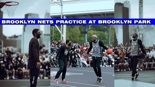 Kyrie Irving VS Kevin Durant 1 ON 1 & Brooklyn Nets PRACTICE At Brooklyn Bridge Park