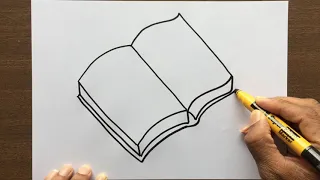 How to Draw an Open book Step-by-step