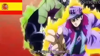 Star Platinum The World en diferentes Idiomas