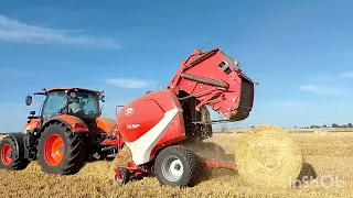 Prasowanie na 2 zestawy G.R.Słomczewski. KUBOTA i JOHN DEERE W AKCJI!.