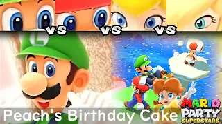 Mario Party Superstars Luigi vs Mario vs Peach vs Rosalina in Peach's Birthday Cake (Master)