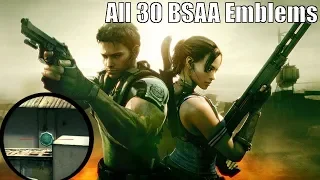 расположение всех 30 эмблем BSAA в Resident Evil 5 (all 30 hidden BSAA emblem locations)