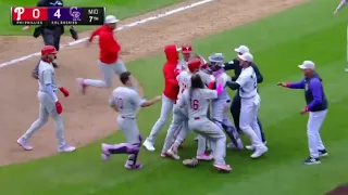 Rockies vs. Phillies: Benches Clear, Bryce Harper EJECTED