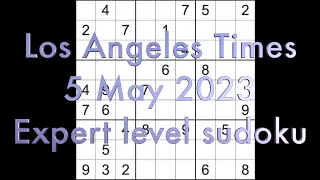 Sudoku solution – Los Angeles Times sudoku 5 May 2023 Expert level