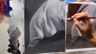 Painting folds in fabric - drapery