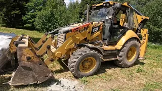 Caterpillar 432F-холостые обороты-140 бар, полный газ-280! Устраняю колхоз очередного гидравлика!