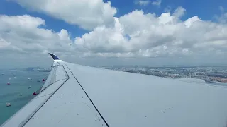 Singapore Airlines A350 Landing in Singapore Changi Airport.