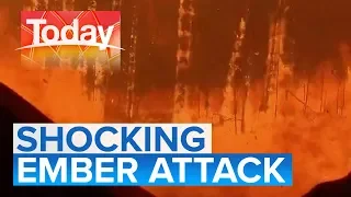 Shocking moment fire surrounds truck on NSW coast | Today Show Australia