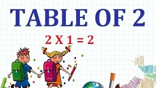 Table of 2 | Learn Multiplication Table of 2 x 1 = 2 | Times Tables Practice | Rhythmic table of 2 |