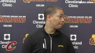 Tyronn Lue on Durants impact on Warriors offense & Steph Curry vs Kyrie Irving matchup in The Finals