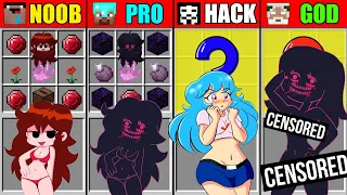 Minecraft NOOB vs PRO vs HACKER vs GOD FNF GIRLFRIEND SKY CORRUPTED CRAFTING CHALLENGE