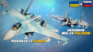 Ukrainian Mig-29 Fulcrum Vs Russian Su-27 Flanker Dogfight | Digital Combat Simulator | DCS |