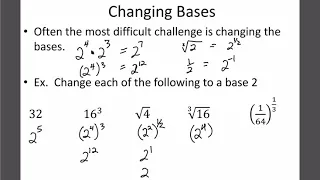 Math 30-1: Exponents 3: Exponential Equations