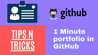 Create a portfolio in 1 minute using GitHub Pages