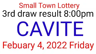 STL - CAVITE February 4, 2022 3RD DRAW RESULT