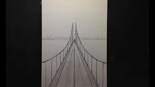 How To Draw a Bridge in One Point Perspective