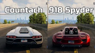 NFS Unbound: Lamborghini Countach LPI 800-4 vs Porsche 918 Spyder - WHICH IS FASTEST (Drag Race)