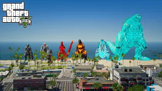 Godzilla Revolution GTA V - Size Comparison - Epic Moment ( GTA Mods )