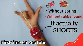 How To Make SPIDERMAN Web Shooter At Home || webshooter without spring and rubber band | by navaneet
