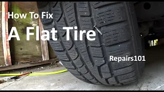 How to Fix A Flat Tire (puncture repair plug)