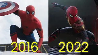 Evolution of Tom Holland's Spider-Man (2016-2022)