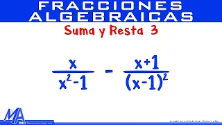 Suma y resta de fracciones algebraicas | Ejemplo 3