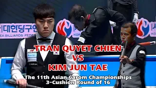 Tran Quyet Chien vs Kim Jun Tae [The 11th Asian Carom Championships 3-Cushion Round of 16]