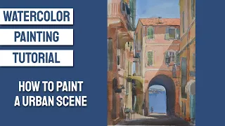 WATERCOLOR Painting TUTORIAL - How to Paint a Urban Scene