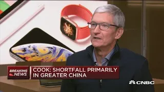 Apple CEO Tim Cook blames weak revenue guidance on slow growth in China