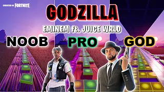 Eminem - Godzilla ft. Juice WRLD - Noob vs Pro vs God (Fortnite Music Blocks)