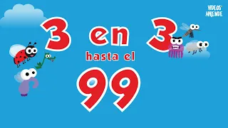 3 en 3 hasta el 99 - Videos Aprende #contar #3en3