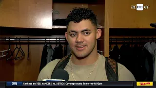 Jasson Domínguez celebrates MLB debut