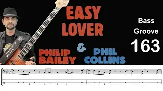 EASY LOVER (Phil Collins & Philip Bailey)  How to Play Bass Groove Cover with Score & Tab Lesson