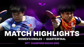 Cheng I Ching vs Wang Yidi | WS QF | WTT Champions Macao 2023