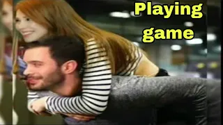 Baris Arduc and Elcin Sangu playing game in a live show | YMS Creation