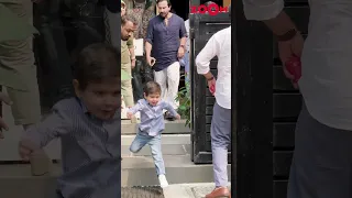 Jeh Ali Khan's CUTE video as he runs followed by dad Saif & brother Taimur 😍 #shorts #saifalikhan