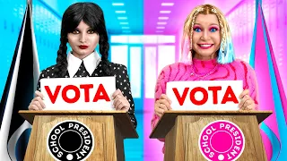 ¡Merlina Addams contra Enid! 🔥 Elecciones de presidente de la escuela por La La Vida