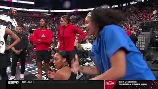 Candace Parker Coaching & Supporting Teammates From Bench | WNBA Playoffs, LV Aces vs Chicago Sky