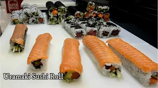 Uramaki Sushi Roll with Tuna and Salmon by Sushi Man Santosh