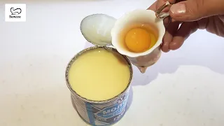 A tin of condensed milk and eggs. In just 8 minutes Turns out fantastic for tea