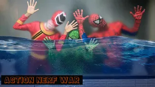 Action Nerf War: Spider Man S.W.A.T X Warriors Nerf Guns Fight Crime Group Rescue Friends