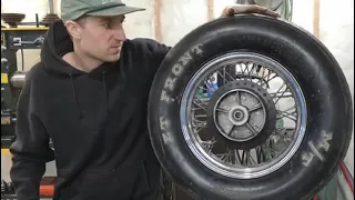 Struggling To Change A Motorcycle Tire (mickey thompson drag front on a motorcycle rim)