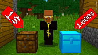 1€ KISTE vs. 10000€ KISTE in MINECRAFT!