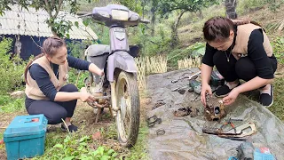 Genius girl Repaired a broken motorbike to help a farmer in the mountains|Girl mechanic